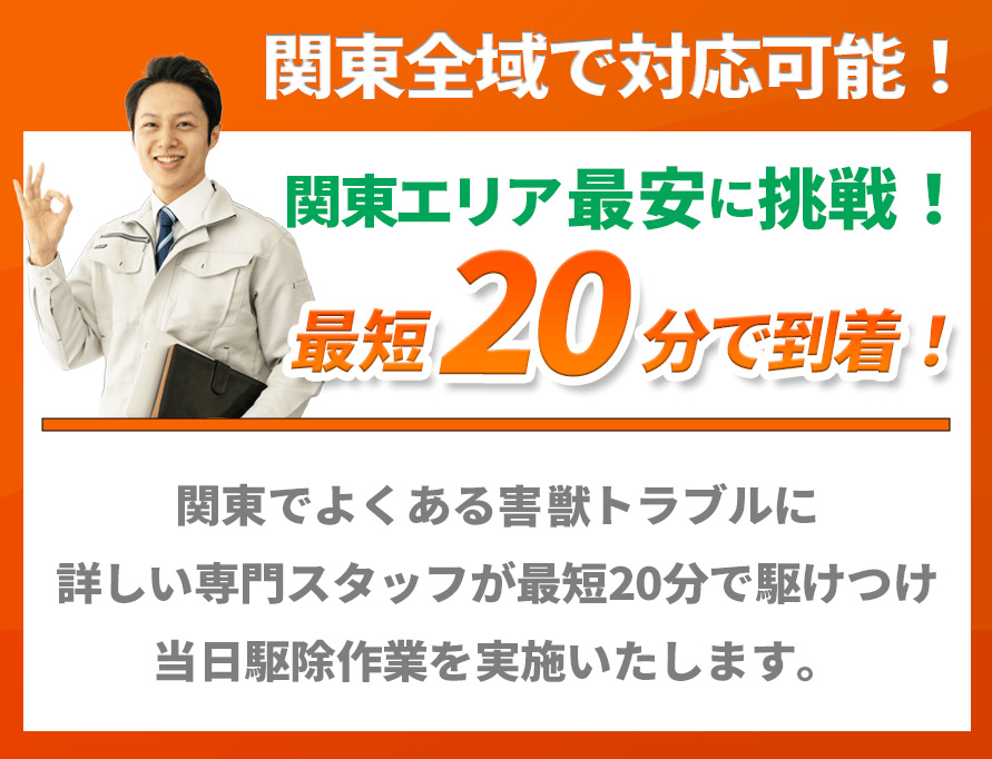 関東エリア最安に挑戦！最短20分で到着！