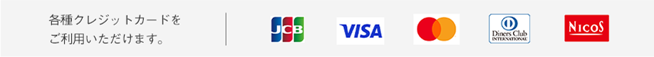 各種クレジットカードをご利用いただけます。